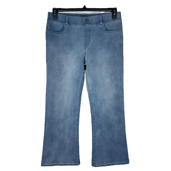 Betabrand Petite Medium Short Bootcut Jeans Pull-On Pocket Stretch Mid-Rise Blue - Picture 1 of 8
